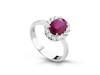 Anillo PG Gioielli Mujer Elegance in Oro blanco Rubino ANELEGANCE/4R